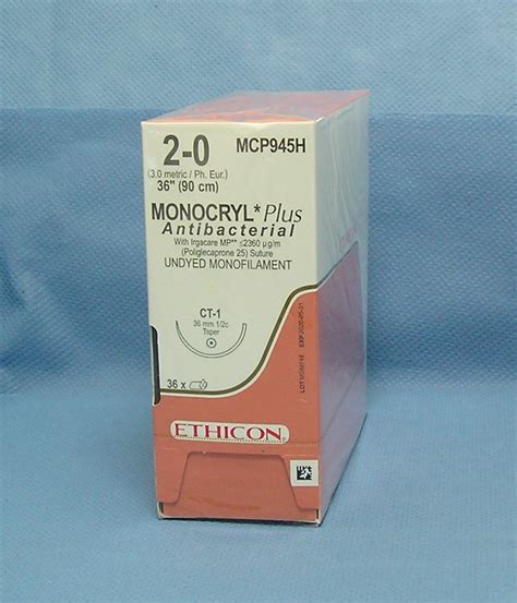 Ethicon Suture Mcp945h Monocryl Plus 2 0 36 Ct 1 Taper Needle Da