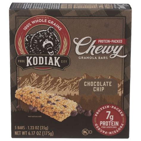 Kodiak Cakes Chocolate Chip Protein Packed Chewy Granola Bars 5 Ct Pack