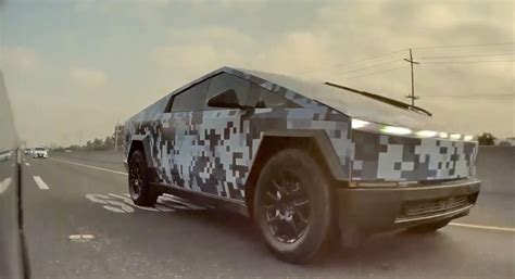 See Tesla’s blue digital camo-wrapped Cybertruck on video