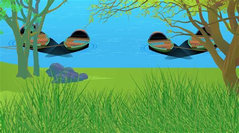 River with some boat for animation. 21182355 Vector Art at Vecteezy