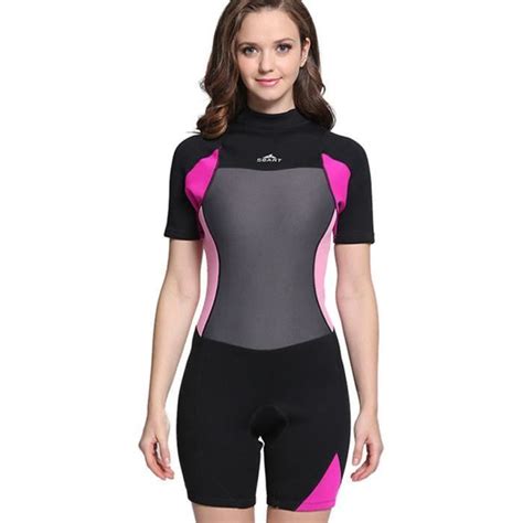 2mm néoprène combinaison plongée une piece femme wetsuit rosé Prix