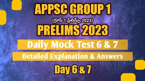 APPSC Group 1 Prelims Daily Mock Test 6 7 Detailed Explanation