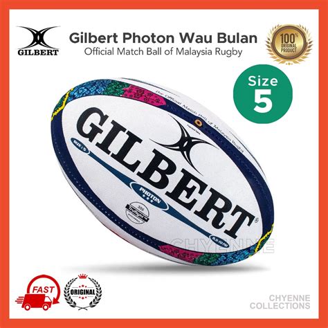 Gilbert Photon Wau Bulan Rugby Ball (Size 5) Official Match Ball of ...