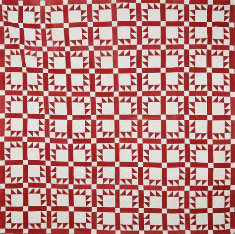 Red And White Patchwork Quilt 1920 Red And White Triangles In A Square Patchwork Quilt