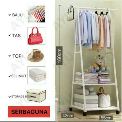 Jual Online Murah Shop Rak Baju Buku Segitiga Serbaguna Gantungan Baju