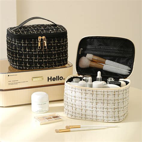 Jual Merajut Tweed Travel Tas Kosmetik Organizer Tempat Alat Baru