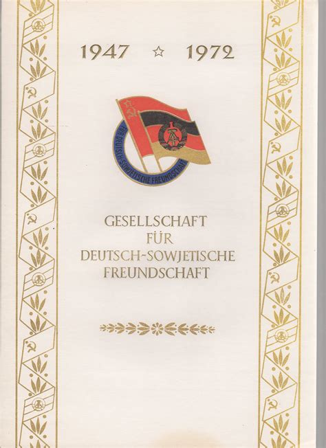 DDR Gedenkblatt Gesellschaft für Deutsch Sowjetische Freundschaft