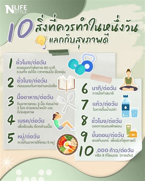 10 สิ่งที่ควรทำในหนึ่งวัน แลกกับสุขภาพดี