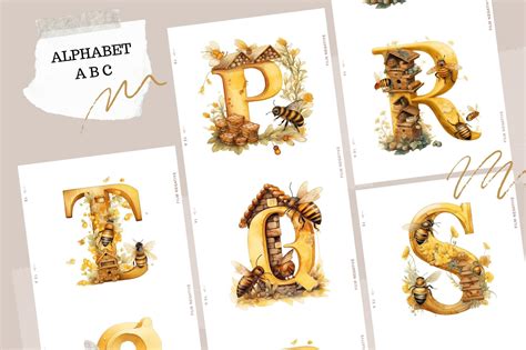 Bee Alphabet Bundle Bee Png Honey Doodle Letters Clip Art Letters Bee Font Bee Alphabet