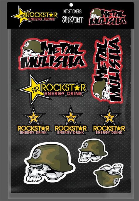 Digital Vector Arts Kit Stickers Metal Mulisha Rockstar Decal Sheets