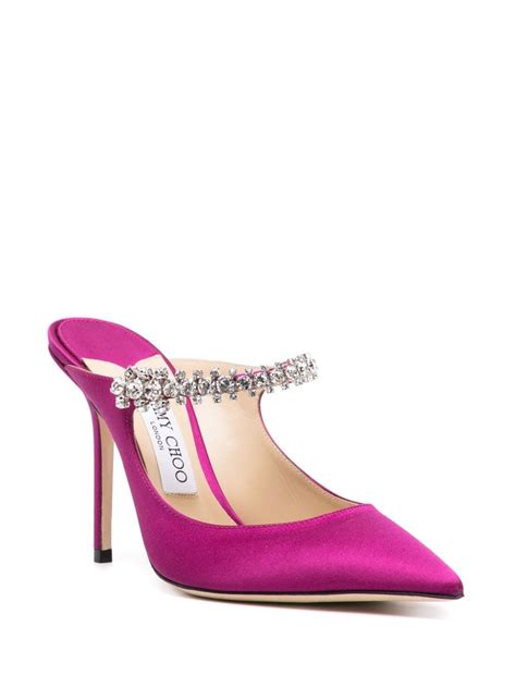 Jimmy Choo Bing Mm Crystal Embellished Mules Purple Farfetch