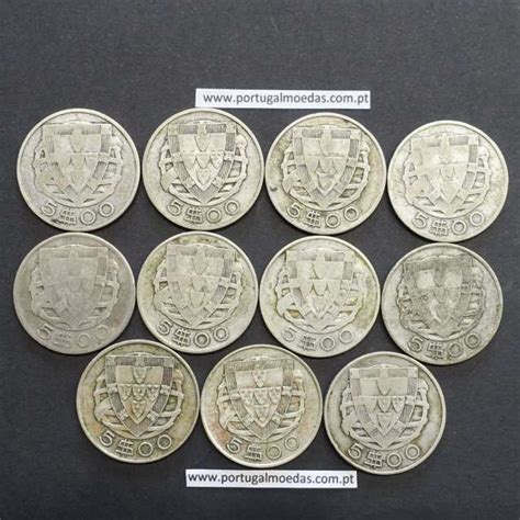 Rp Ag R A Cole O Completa De Moedas Escudos Cinco