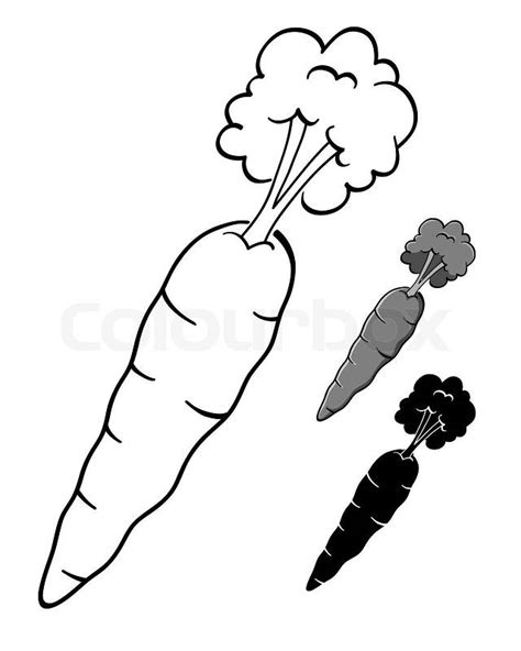 A Vector Illustration Of Carrots In Black And White Silhouette Art