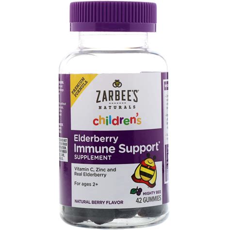 Zarbees Childrens Elderberry Immune Support Natural Berry Flavor