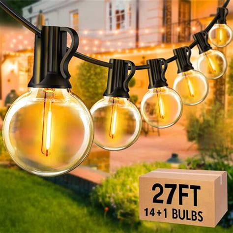 Jesled Led Outdoor String Lights Ft Patio Lights With Shatterproof