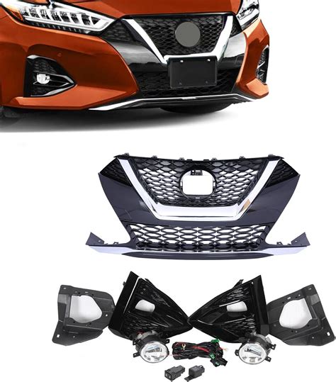 Amazon Partzer Front Bumper Grille Grill Chrome Trim And Led Fog