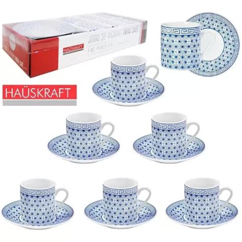 Jogo De Xícara Cafe Porcelana Grecia 80ml 12 Peças MercadoLivre