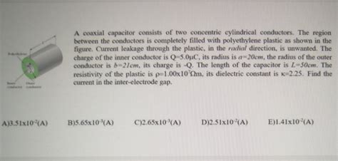 Solved A Coaxial Capacitor Consists Of Two Concentric