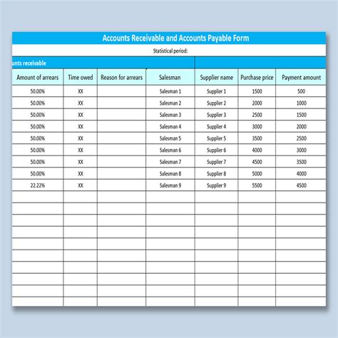 Accounts Receivable Excel Template