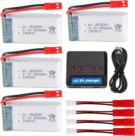 Amazon 4PCS 3 7v 650mAh 852540 Lipo Battery 4 In 1 Charger For