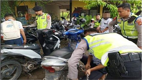 Jelang Pemilu Polres Muara Enim Tingkatkan Razia Knalpot Brong