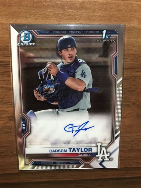 未使用に近い2021 Bowman Chrome 1st Prospect Carson Taylor auto サインの落札情報詳細