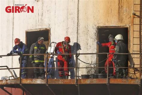 Derrumbe de un tabique en la chimenea de la Central Termoeléctrica