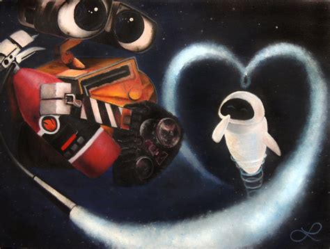 Wall-e and Eve in Space Print of Original Oil Painting by - Etsy