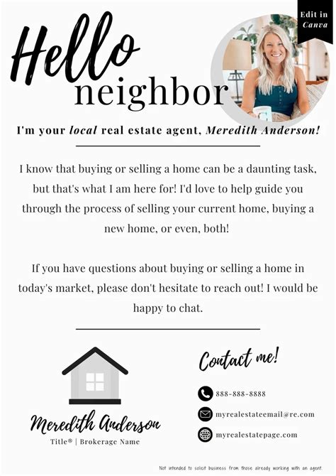 Hello Neighbor Marketing Letter For Realtors And Lenders Real Estate