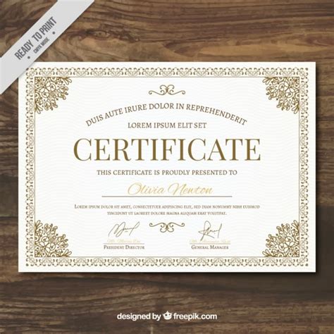 Premium Vector Ornamental Certificate Template