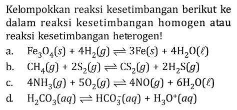 Contoh Reaksi Kesetimbangan 55 Koleksi Gambar