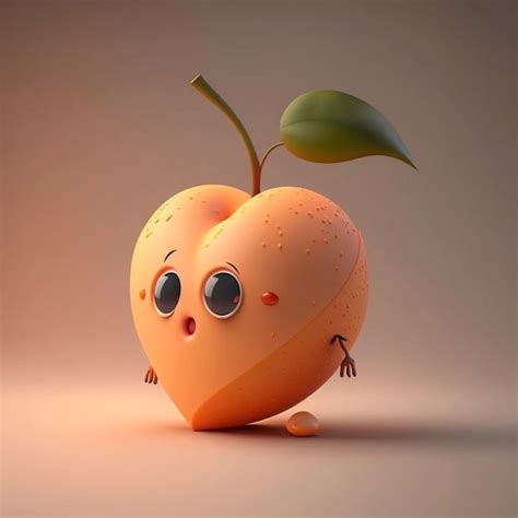 Premium Ai Image Cute Cartoon Character Of Peaches Generative Ai