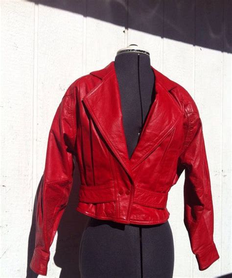 Red Leather Jacket Option 1 Leather Jacket Vintage Jacket Red