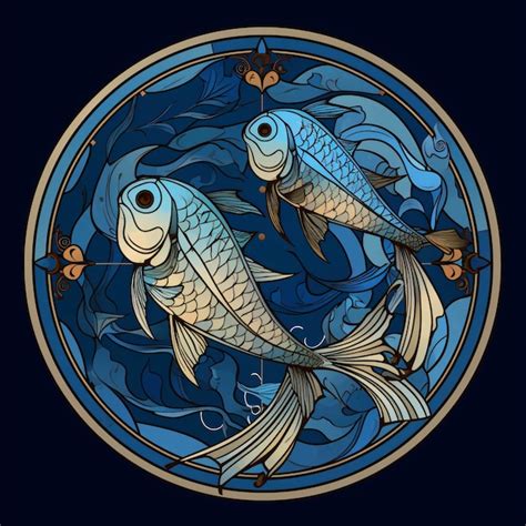 Peixes Signo Do Zod Aco Fundo Papel De Parede Ilustra O Design Peixe