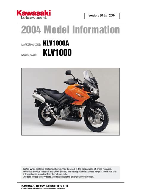 Kawasaki KLV1000A | PDF | Throttle | Cylinder (Engine)