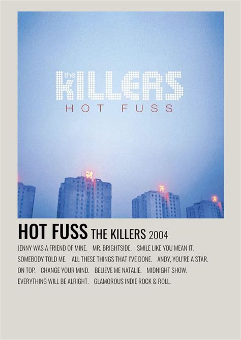 Hot Fuss The Killers Minimalistische Filmposter Vintage Filmplakate Musik