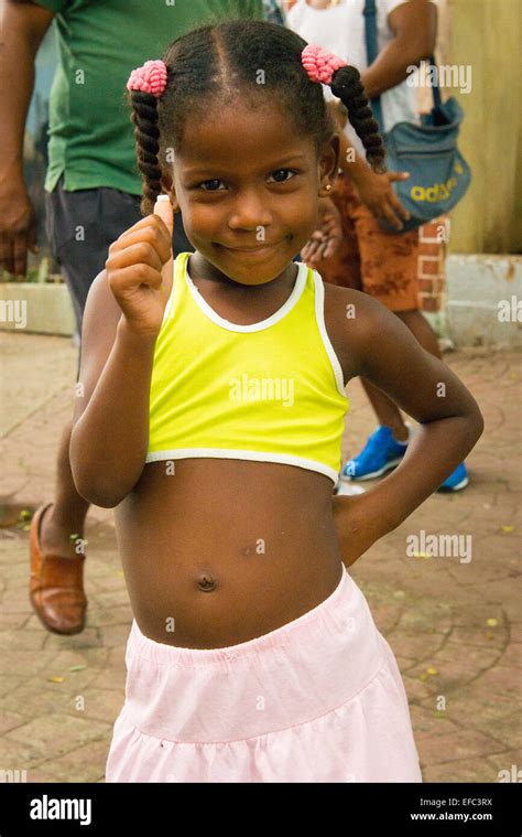 Cuba Central Havana Centro Habana Pretty Local Cuban Young Girl Smiling