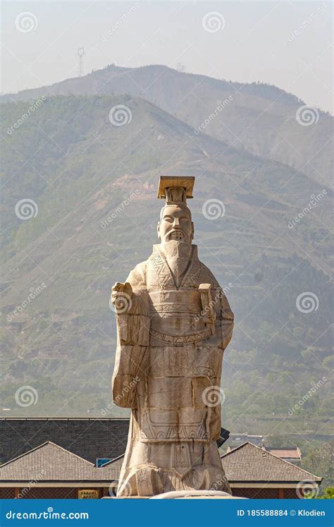 Emperor Qin Shi Huang Statues Outside Terracotta Army Museum Xian