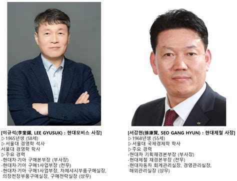 현대차그룹 2023년 대표이사·사장단 인사현대제철 서강현 사장 선임 스틸인스틸in