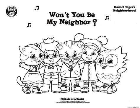 Be My Neighbor Daniel Tiger Min Coloring page Printable