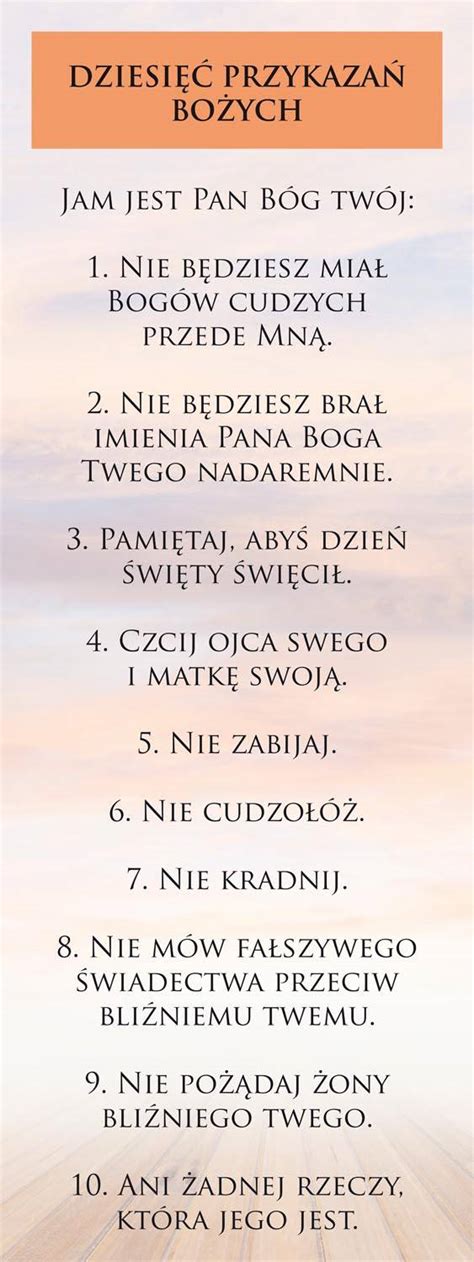 10 przykazań bożych tekst Anjelica Harrett