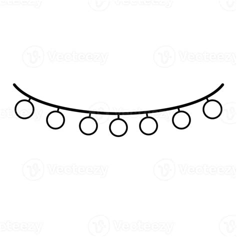 christmas string lights  art illustration  png