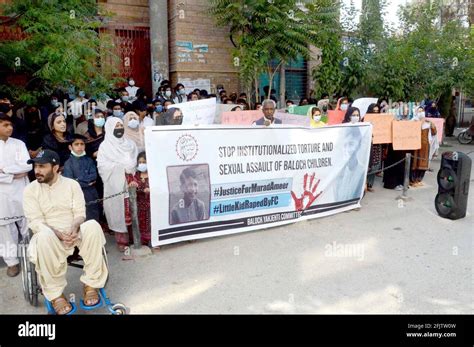 Members Of Baloch Yakjehti Committee Are Holding Protest Demonstration