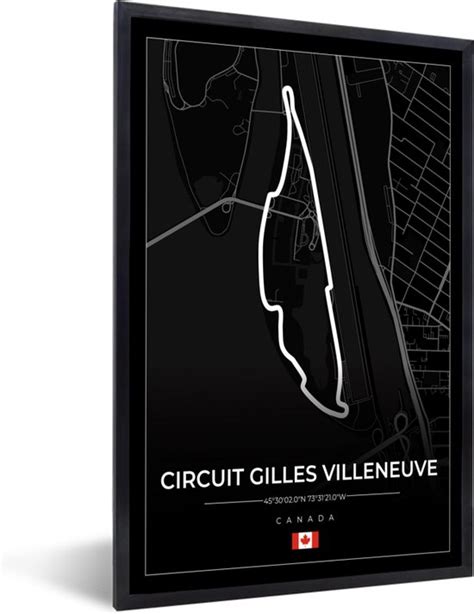 Fotolijst Incl Poster Racing Racebaan Circuit Gilles Villeneuve