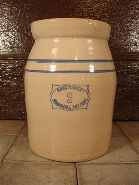 2 Gallon Stoneware Crock Vintage Solid Marshall Pottery Etsy