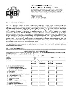 Fillable Online Enr Intl Green Survey Doc Fax Email Print Pdffiller