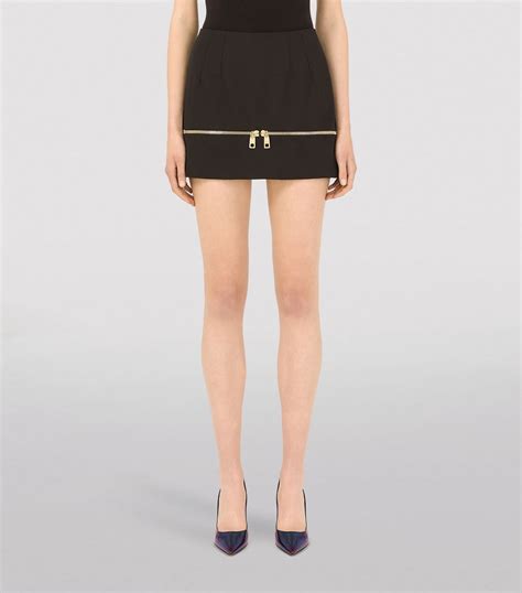 Dolce And Gabbana Gabardine Zip Detail Mini Skirt Harrods Us