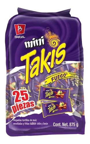 Mini Takis Fuego 25 Pack Barcel Botana De Maiz Chile Y Limón