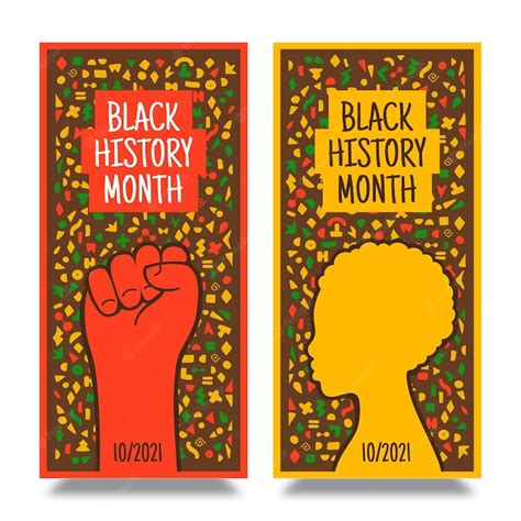 Free Vector Hand Drawn Black History Month Vertical Banners Set