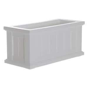 Mayne Cape Cod 24 In X 11 In Self Watering White Polyethylene Planter